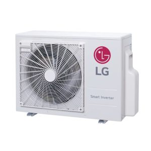 LG inverter air conditioner with energy-saving label and remote control